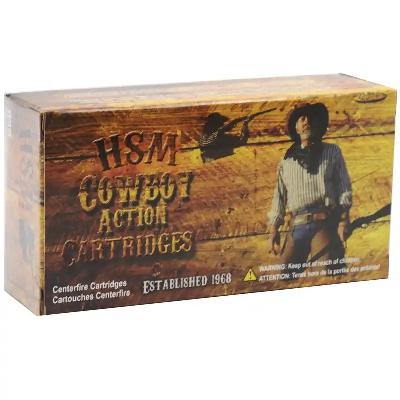 HSM Cowboy Action Ammunition - 44 Remington Magnum - 200 Grain Round Nose Flat Point - 50 Rounds - Brass Case