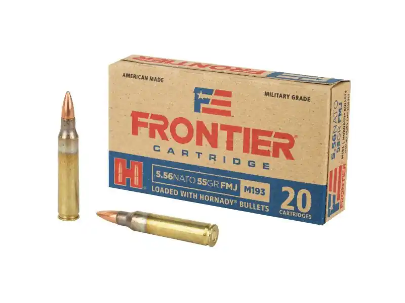 Frontier Ammunition - 5.56 NATO - 55 Grain Full Metal Jacket (M193) - 20 Rounds - Brass Case