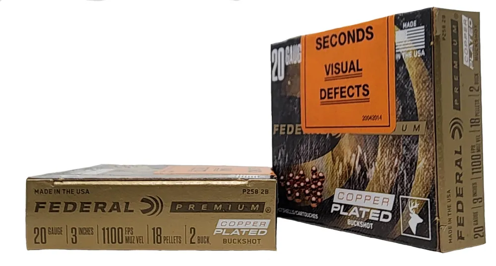 Federal Premium Ammunition - 20 Gauge - 3" - 2 Buck - 18 Pellets - 5 Rounds - FACTORY SECONDS