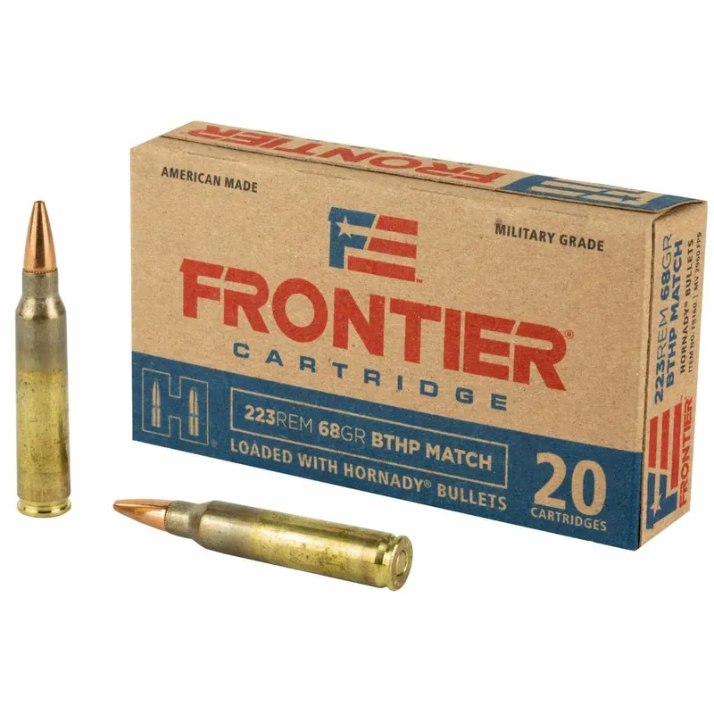 Frontier Match Ammunition - 223 Remington - 68 Grain Boat Tail Hollow Point - 20 Rounds - Brass Case