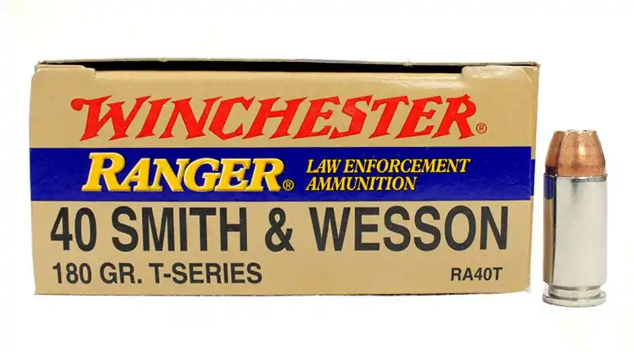 Winchester Ranger Ammunition - 40 S&W - 180 Grain T-Series - 50 Rounds - Nickel Plated Brass Case