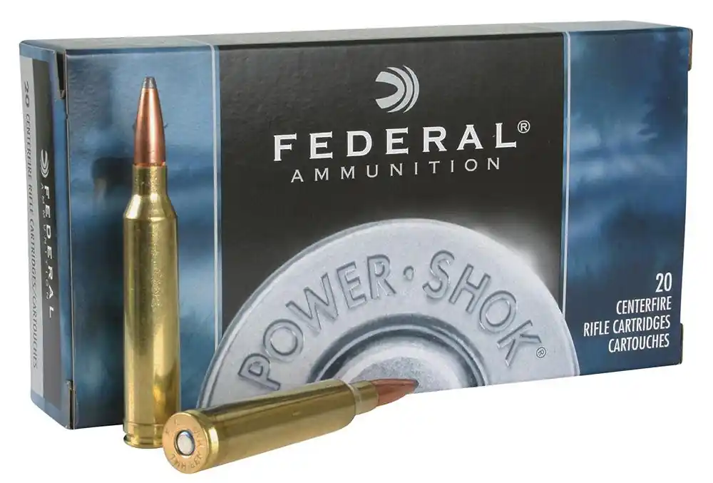 Federal PowerShok Ammunition - 7 MM Remington Magnum - 175 Grain Jacketed Soft Point - 20 Rounds - Brass Case