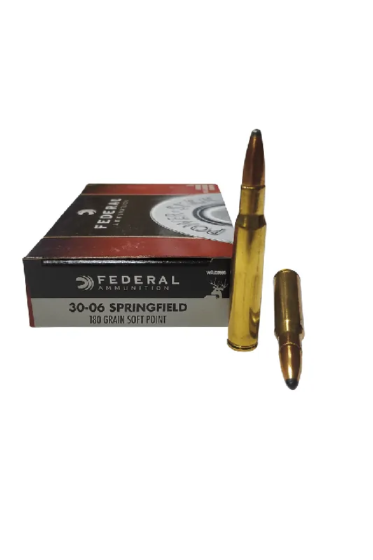 Federal Ammunition - 30-06 Springfield - 180 Grain Soft Point - 20 Rounds - Brass Case
