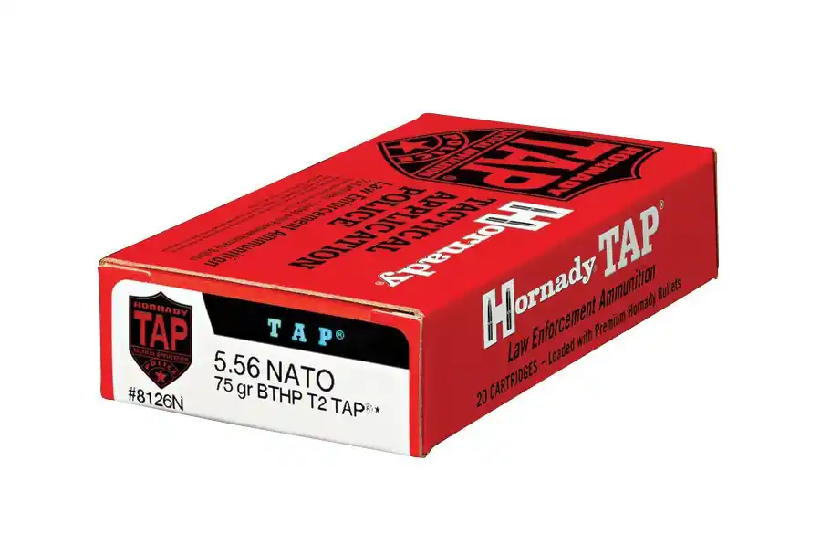Hornady 5.56 NATO 75 Grain BTHP T2 TAP LE - 20 Rounds - Brass Case