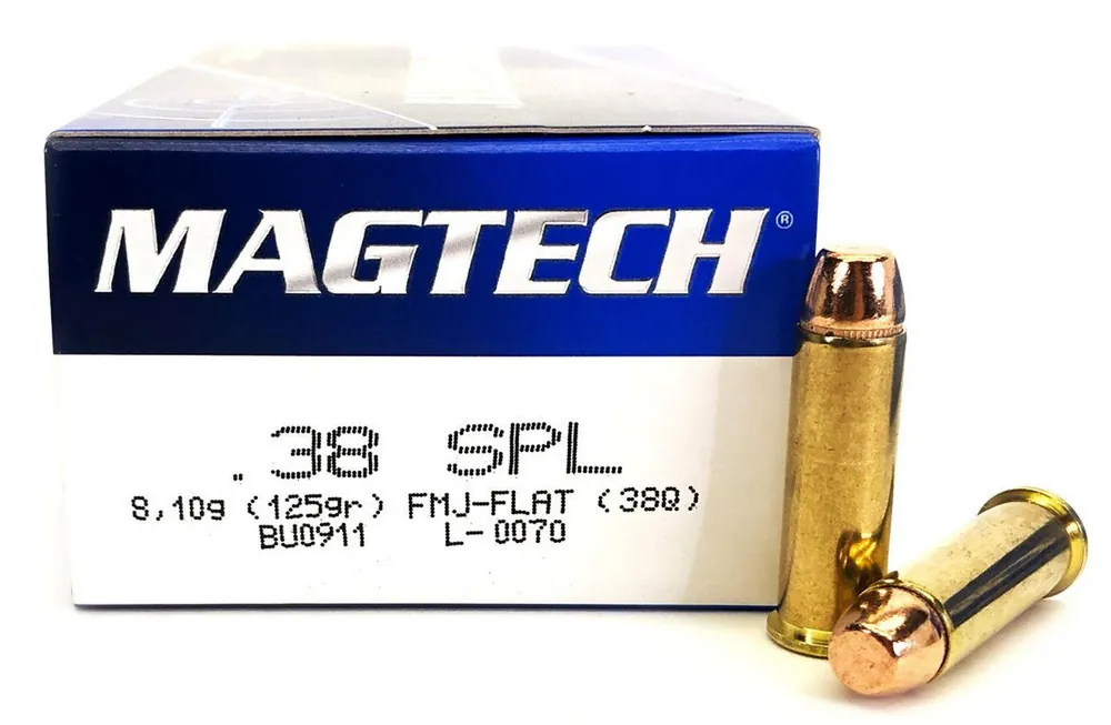 Magtech Ammunition - 38 Special - 125 Grain Full Metal Jacket - 50 Rounds - Brass Case