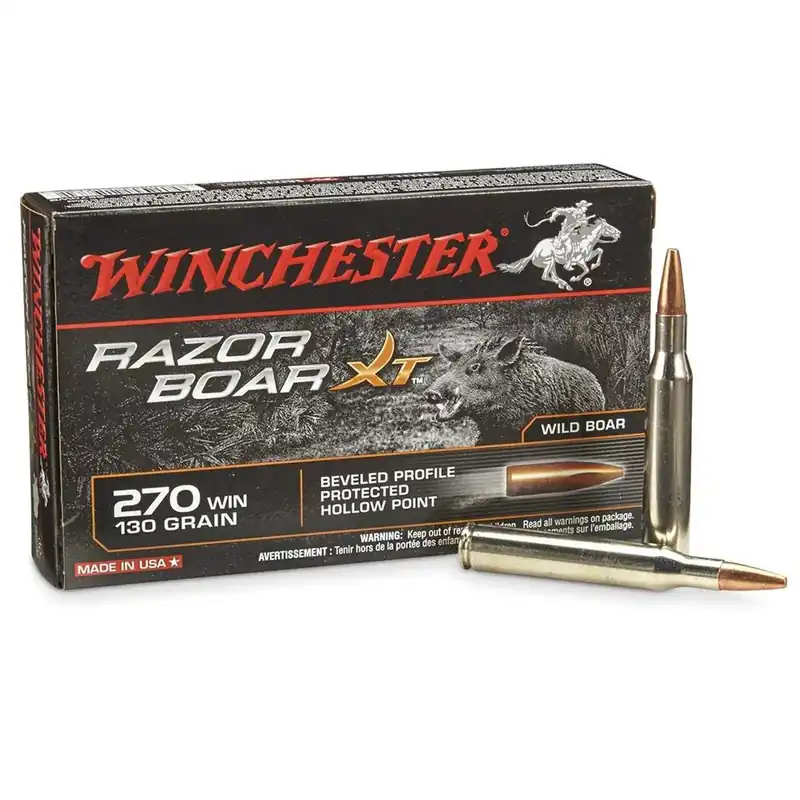 Winchester Razor Boar XT Ammunition - 270 Winchester - 130 Grain Beveled Hollow Point - 20 Rounds