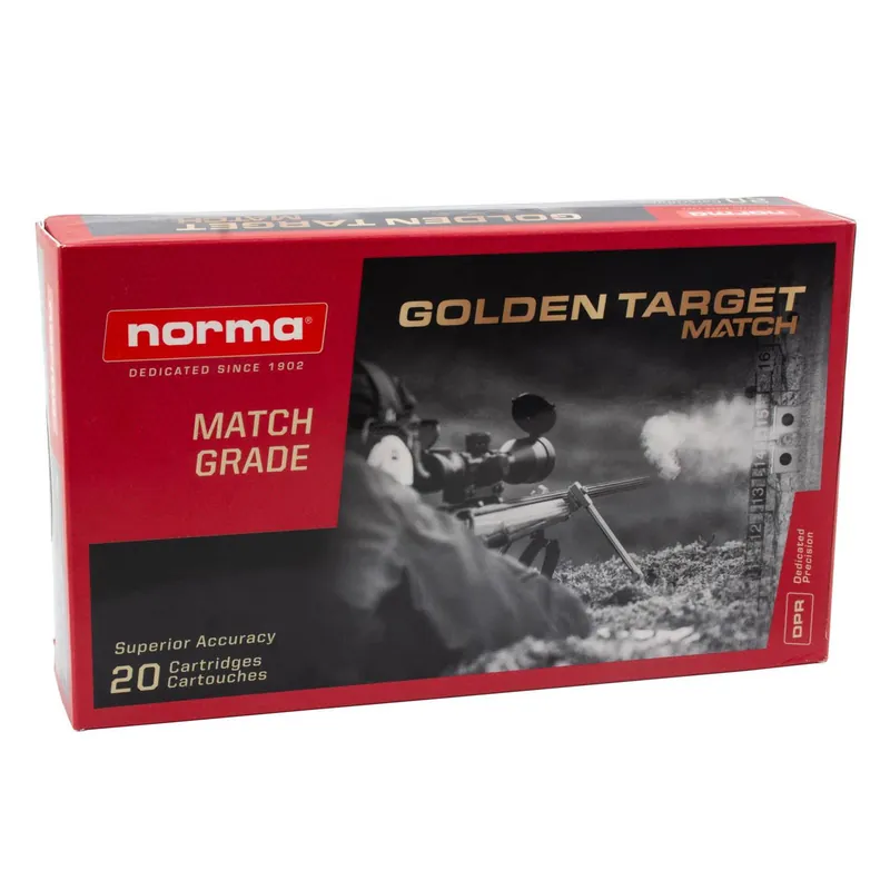 Norma Golden Target Match Ammunition - 308 Winchester - 168 Grain Hollow Point - 20 Rounds