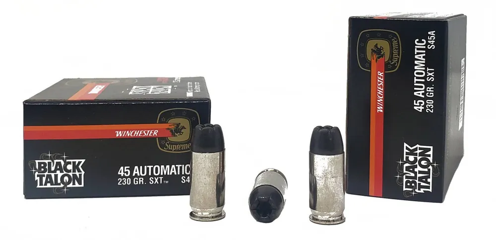 Winchester Black Talon Ammunition - 45 Auto - 230 Grain SXT - 20 Rounds