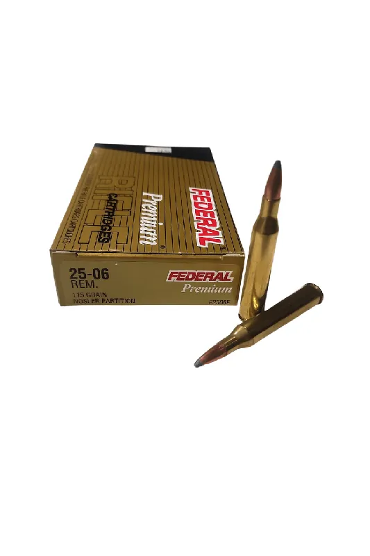 Federal Premium Ammunition - 25-06 Remington - 115 Grain Nosler Partition - 20 Rounds