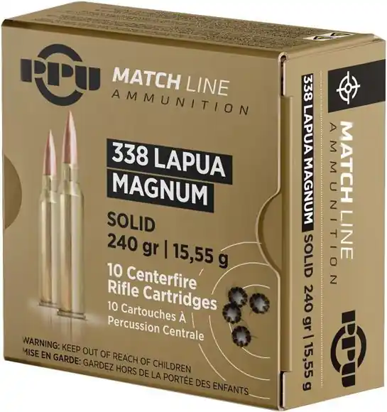 Prvi Partizan Match Ammunition - 338 Lapua Magnum - 240 Grain Solid - 10 Rounds