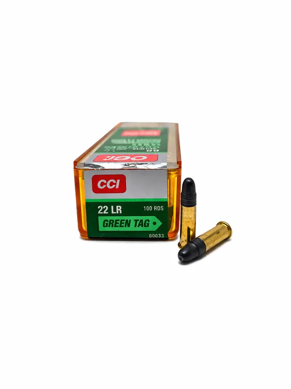 CCI Green Tag Ammunition - 22 Long Rifle - 40 Grain Lead Round Nose - 100 Rounds