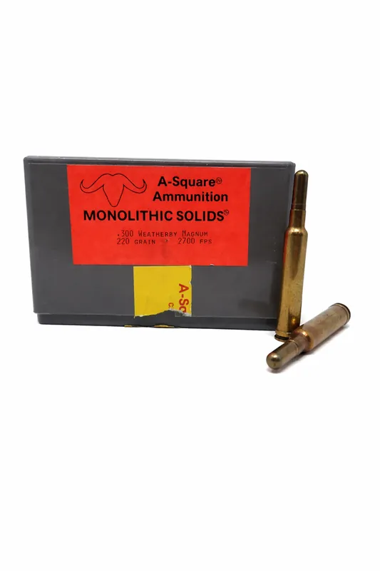 A-Square Ammunition - 300 Weatherby Magnum - 220 Grain Monolithic Solids - 20 Rounds