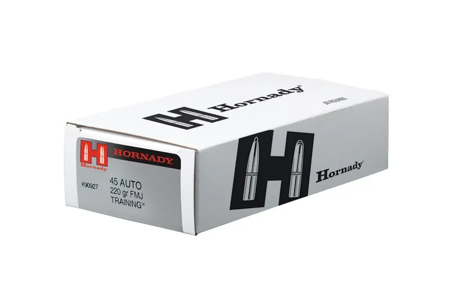 Hornady 45 Auto 220 Grain FMJ Training Brass LE - 50 Rounds - Brass Case