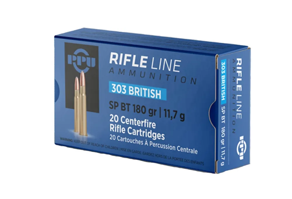 Prvi Partizan Ammunition - 303 British - 180 Grain Soft Point - 20 Rounds - Brass Case