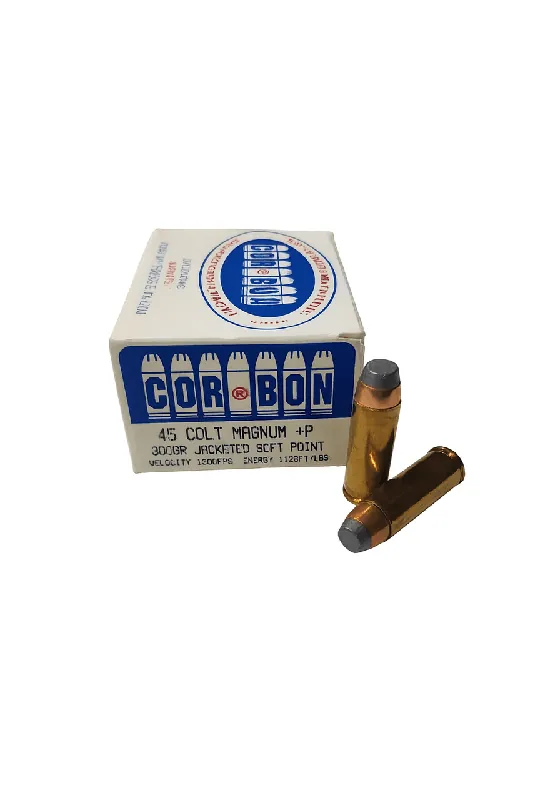 Cor Bon Ammunition - 45 Long Colt +P - 300 Grain Jacketed Soft Point - 20 Rounds