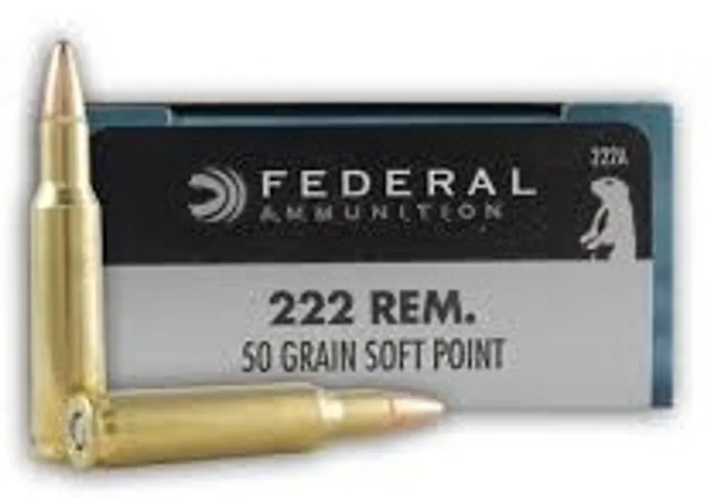 Federal PowerShok Ammunition - 222 Remington - 50 Grain Soft Point - 20 Rounds