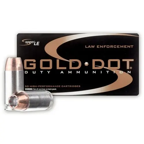 Speer Duty Ammunition - 40 S&W - 180 Grain Gold Dot Hollow Point - 50 Rounds - Nickel Plated Brass Case