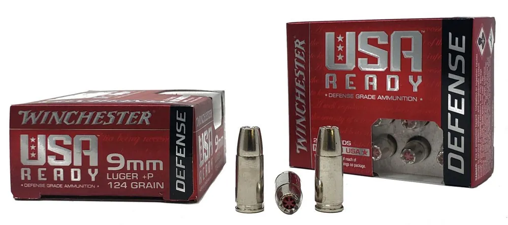Winchester Ready Ammunition - 9 MM Luger +P - 124 Grain Hollow Point - 200 Rounds - Nickel Plated Brass Case