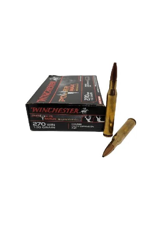 Winchester Power-Max Ammunition - 270 Winchester - 130 Grain Bonded Protected Hollow Point - 20 Rounds