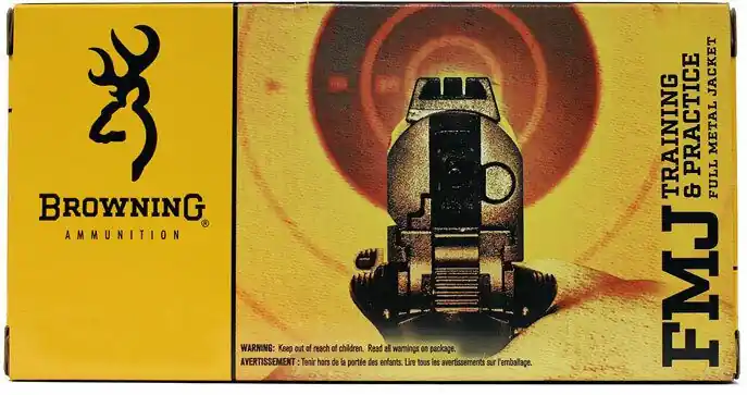 Browning Ammunition - 45 Auto - 185 Grain Full Metal Jacket - 50 Rounds - Brass Case