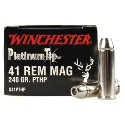 Winchester Platinum Tip Ammunition - 41 Remington Magnum - 240 Grain Platinum Tip Hollow Point - 20 Rounds