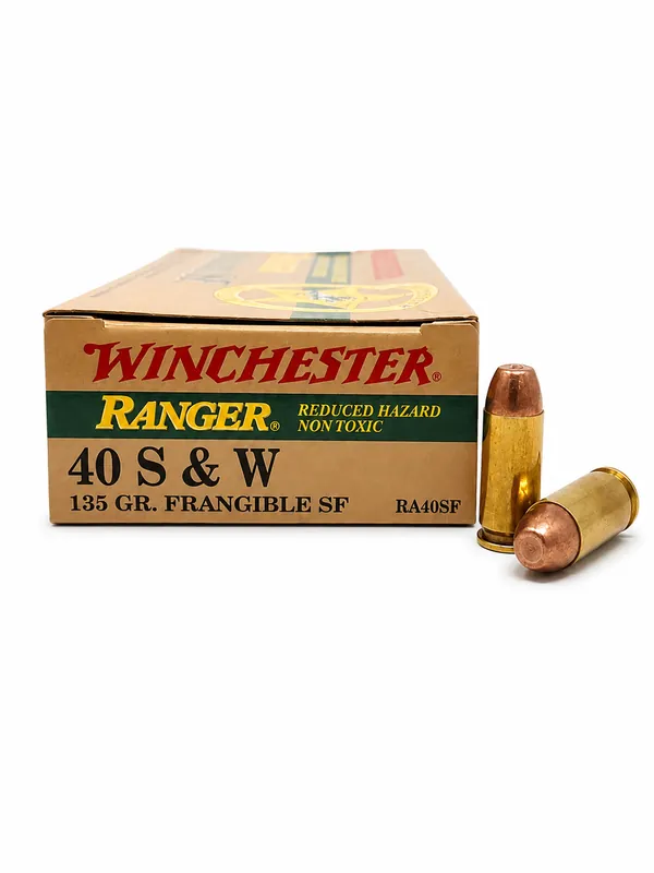 Winchester Ranger Ammunition - 40 S&W - 135 Grain Frangible - 50 Rounds - Brass Case