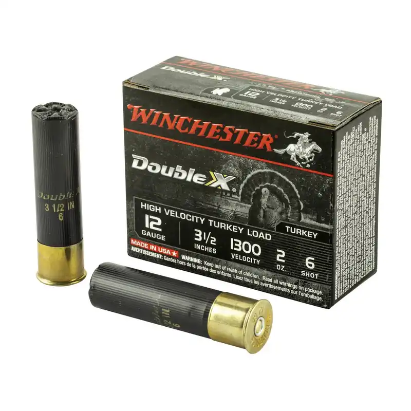 Winchester Double X Turkey Ammunition - 12 Gauge - 3 1/2" - #6 Lead Shot - 100 Rounds - Case