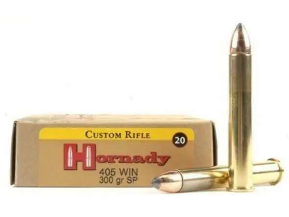 Hornady Custom Ammunition - 405 Winchester - 300 Grain Interlock - 20 Rounds - Brass Case