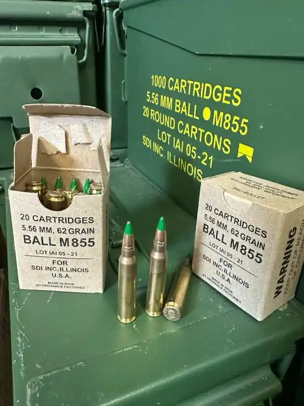 SDI Ammunition - 5.56x45 MM - 62 Grain Full Metal Jacket - 1000 Rounds W/ Free Ammo Can
