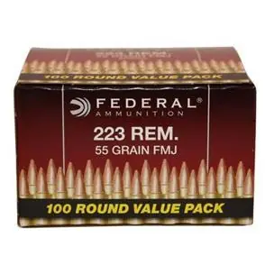 Federal Ammunition - 223 Remington - 55 Grain Full Metal Jacket - 100 Rounds