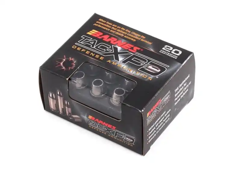 Barnes Defense Ammunition - 40 S&W - 140 Grain TAC-XPD - 20 Rounds - Nickel Plated Brass Case