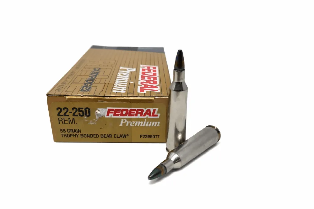 Federal Premium Ammunition - 22-250 Remington - 55 Grain Trophy Bonded Bear Claw - 20 Rounds