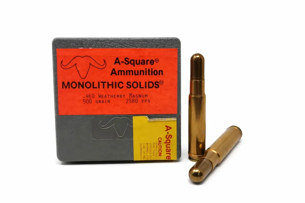 A-Square Ammunition - 460 Weatherby Magnum - 500 Grain Monolithic Solids - 10 Rounds