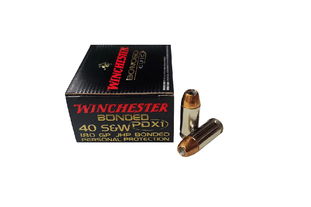 Winchester Bonded Ammunition - 40 S&W - 180 Grain Bonded Hollow Point PDX - 20 Rounds - Brass Case