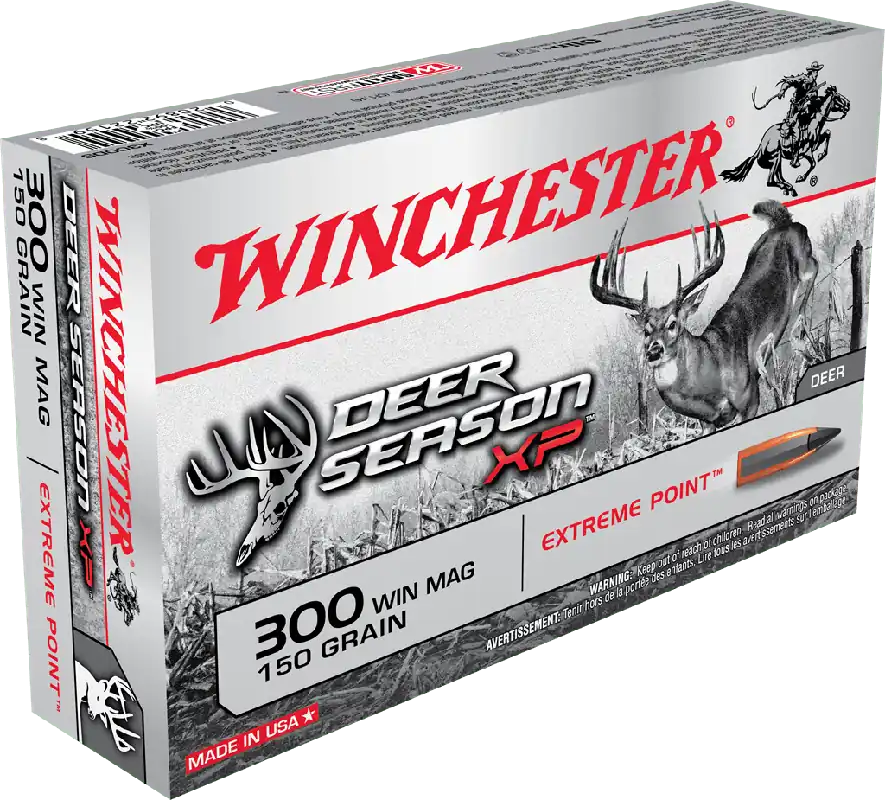 Winchester Deer Season XP Ammunition - 300 Winchester Magnum - 150 Grain Extreme Point Polymer Tip - 20 Rounds - Brass Case