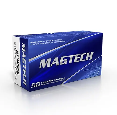 Magtech Ammunition - 357 Magnum - 158 Grain Semi Jacketed Hollow Point - 50 Rounds - Brass Case