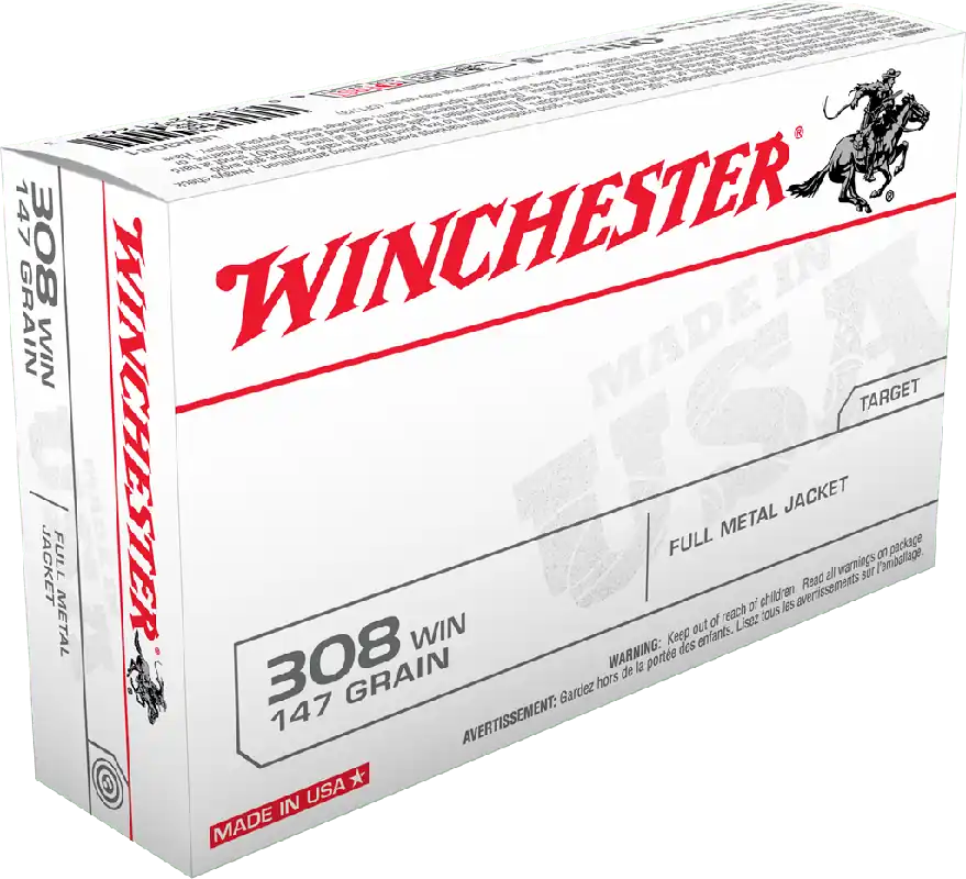 Winchester Ammunition - 308 Winchester - 147 Grain Full Metal Jacket - 200 Rounds