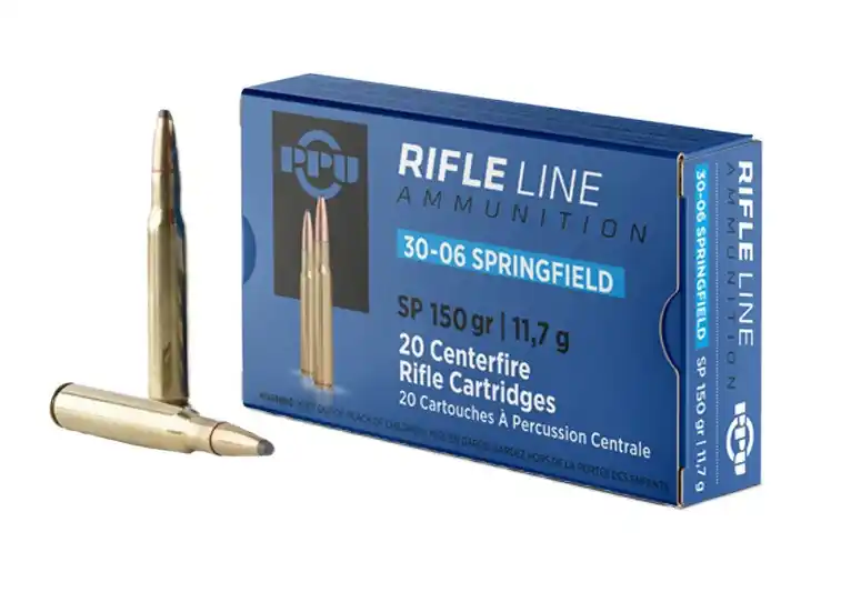 Prvi Partizan Ammunition - 30-06 Springfield - 150 Grain Soft Point - 20 Rounds - Brass Case