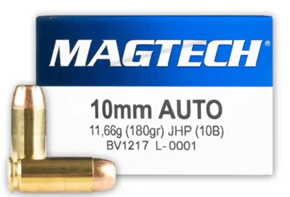 Magtech Ammunition - 10 MM Auto - 180 Grain Jacketed Hollow Point - 50 Rounds - Brass Case
