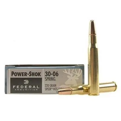 Federal Ammunition - 30-06 Springfield - 220 Grain Speer Hot-Cor Soft Point - 20 Rounds - Brass Case