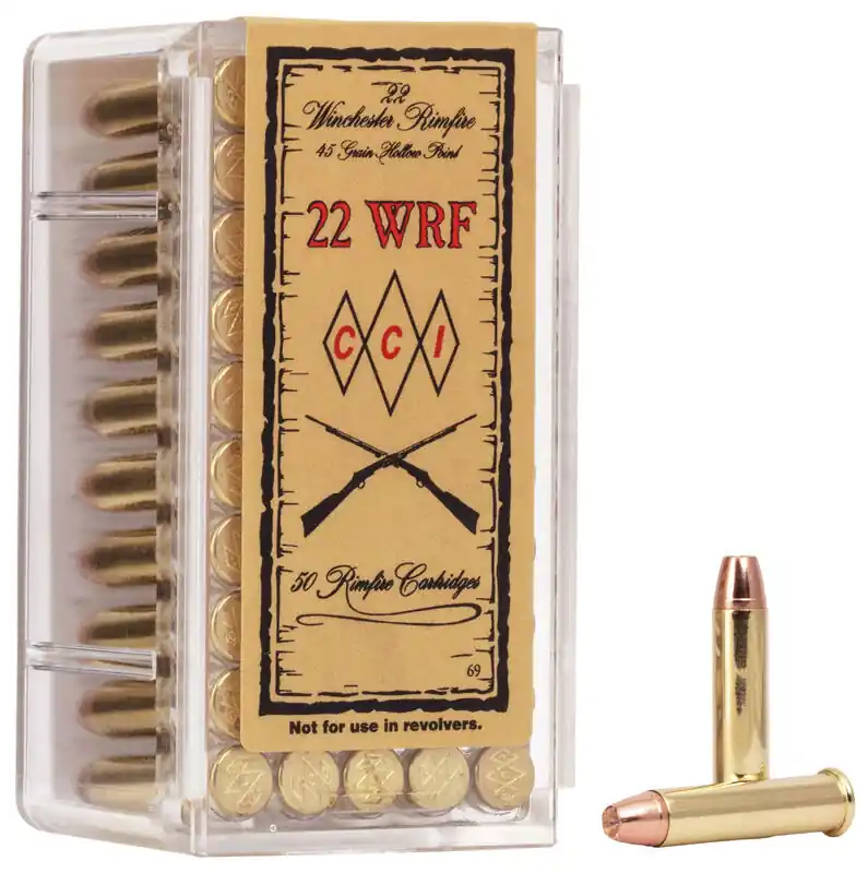 CCI Ammunition - 22 WRF - 45 Grain Hollow Point - 50 Rounds - Brass Case