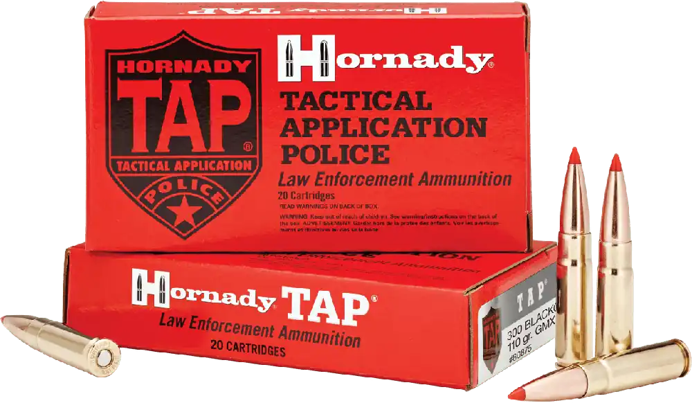 Hornady 300 Blackout 110 Grain GMX TAP LE - 200 Rounds - Brass Case