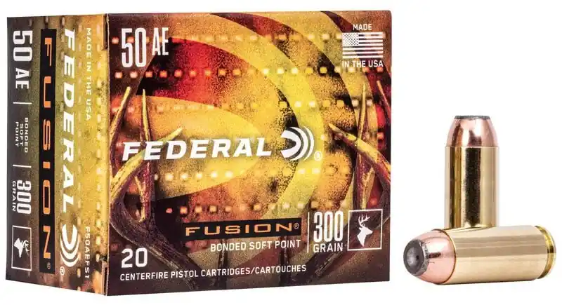 Federal Fusion Ammunition - 50 Action Express - 300 Grain Bonded Soft Point - 20 Rounds