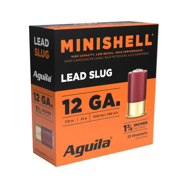 Aguila Mini Shell Ammunition - 12 Gauge - 1 3/4" - 7/8 Oz. Slug - 25 Rounds