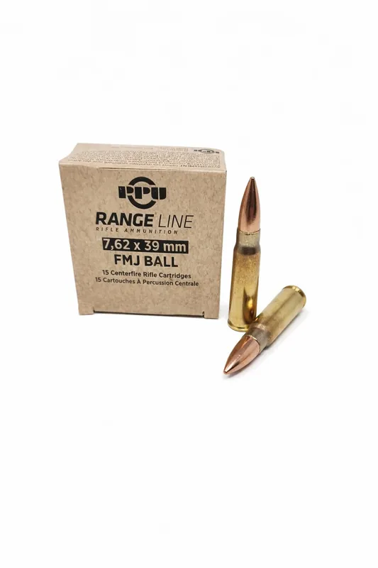 Prvi Partizan Range Line Ammunition - 7.62x39 MM - 123 Grain Full Metal Jacket - 930 Rounds
