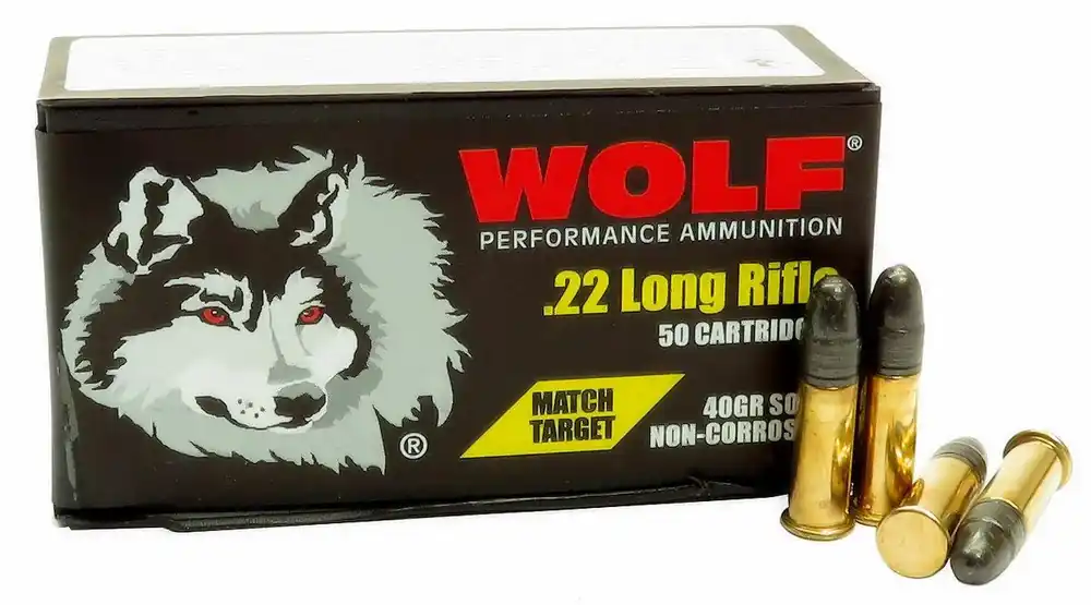 Wolf Performance Ammunition - 22 Long Rifle Match Target - 40 Grain Lead Round Nose - 500 Rounds