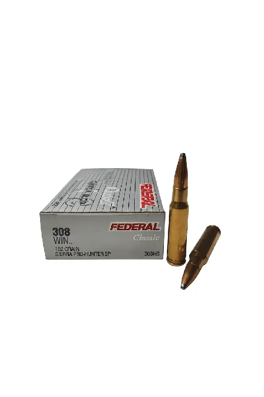 Federal Classic Ammunition - 308 Winchester - 180 Grain Sierra Soft Point - 20 Rounds - Brass Case