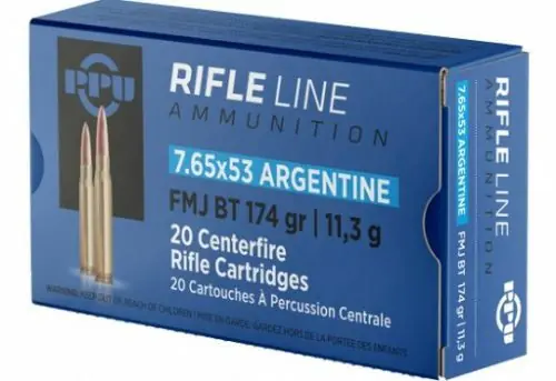Prvi Partizan Ammunition - 7.65x53 Argentine - 174 Grain Full Metal Jacket - 20 Rounds - Brass Case