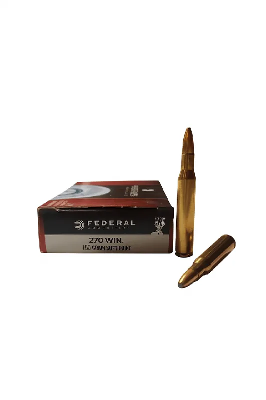 Federal Ammunition - 270 Winchester - 130 Grain Soft Point - 20 Rounds - Brass Case