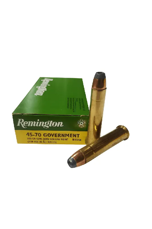Remington Ammunition - 45-70 Government - 300 Grain Semi Jacketed Hollow Point - 20 Rounds